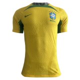 (Match) 2022 Brazil Pre-Match Yellow Soccer Training Jersey Mens