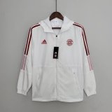 22/23 Bayern Munich White Soccer Windrunner Jacket Mens