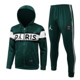 21/22 PSG x Jordan Hoodie Green Soccer Training Suit(Jacket + Pants) Man