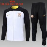 23/24 Chelsea White Soccer Training Suit Jacket + Pants Kids