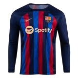 (Long Sleeve) 22/23 Barcelona Home Soccer Jersey Mens
