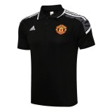 21/22 Manchester United UEFA Black Soccer Polo Jersey Mens