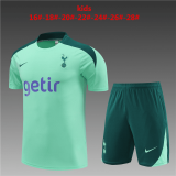 24/25 Tottenham Hotspur Light Green Soccer Training Suit Jersey + Short Kids