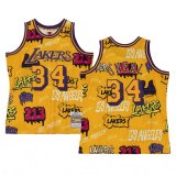 (O'NEAL - 34) 1996-97 Los Angeles Lakers Slap Sticker Yellow Mitchell & Ness Swingman Jersey Mens
