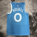 Minnesota Timberwolves 2019/2020 Blue Swingman Jersey City Edition Man (RUSSELL #0)
