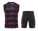 22/23 Manchester United Black Soccer Training Suit Singlet + Short Mens