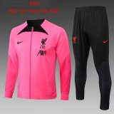 22/23 Liverpool Pink Soccer Training Suit Jacket + Pants Kids