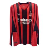 21/22 AC Milan Home Long Sleeve Mens Soccer Jersey