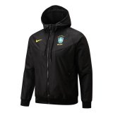 2022 Brazil Black All Weather Windrunner Soccer Jacket Mens