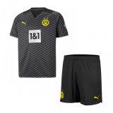21/22 Borussia Dortmund Away Kids Soccer Kit (Jersey + Shorts)