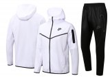 2022 NIKE Hoodie White Soccer Training Suit Jacket + Pants Mens