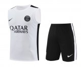 23/24 PSG White II Soccer Training Suit Singlet + Short Mens