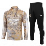 23/24 Real Madrid Gold Dragon Soccer Training Suit Mens