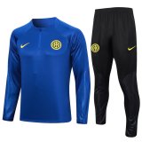 23/24 Inter Milan Blue Soccer Training Suit Sweatshirt + Pants Mens