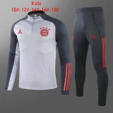 20/21 Bayern Munich Grey Soccer Training Suit Kids