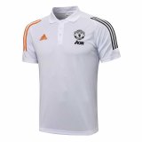 21/22 Manchester United White Soccer Polo Jersey Man