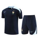 2024 France Royal Soccer Training Suit Jersey + Short Mens