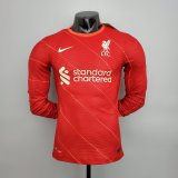 (Player Version) 21/22 Liverpool Home Long Sleeve Mens Soccer Jersey