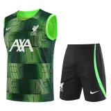 23/24 Liverpool Green Soccer Training Suit Singlet + Short Mens