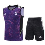 23/24 Juventus Purple Soccer Training Suit Singlet + Short Mens