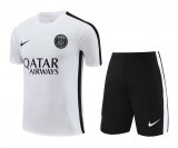 23/24 PSG White II Soccer Training Suit Jersey + Short Mens