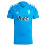 23/24 Juventus Goalkeeper Blue Soccer Jersey Mens