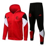 21/22 AC Milan Hoodie Red Soccer Training Suit (Jacket + Pants) Mens