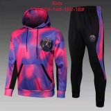 21/22 PSG x Jordan Hoodie Pink Soccer Training Suit(Sweatshirt + Pants) Kids