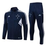 22/23 Cruzeiro Navy Soccer Training Suit Jacket + Pants Mens
