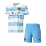 22/23 Manchester City 93:20 Anniversary Blue Soccer Jersey + Shorts Kids