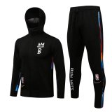 Brookly Nets 2020/2021 Hoodie Black Soccer Training Suit (Jacket + Pants) Man