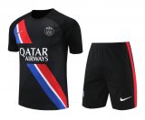 23/24 PSG Black Soccer Training Suit Jersey + Short Mens