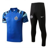 22/23 Inter Milan Blue Soccer Training Suit Polo + Pants Mens