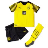 21/22 Borussia Dortmund Home Kids Soccer Jersey+Short+Socks