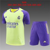 23/24 Real Madrid Yellow Soccer Training Suit Jersey + Short Kids