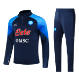 22/23 Napoli Navy Zipper Soccer Training Suit Sweatshirt + Pants Mens