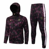 21/22 PSG x Jordan Hoodie Maroon Soccer Training Suit Jacket + Pants Mens