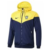 2022 Brazil Hoodie Yellow - Navy All Weather Windrunner Soccer Jacket Mens