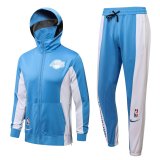 21/22 LA Lakers Hoodie Blue Soccer Training Suit Jacket + Pants Mens