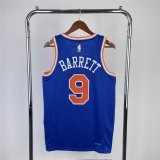(BARRETT - 9) 23/24 New York Knicks Blue Swingman Jersey - Icon Edition Mens