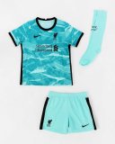 20/21 Liverpool Away Green Kids Soccer Whole Kit (Jersey + Short + Socks)