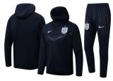 2022 England Hoodie Royal Soccer Training Suit Jacket + Pants Mens