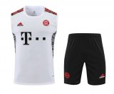 22/23 Bayern Munich White Soccer Training Suit Singlet + Short Mens