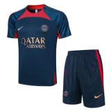 23/24 PSG Royal Blue Soccer Training Suit Jersey + Short Mens