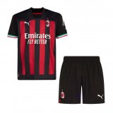 22/23 AC Milan Home Soccer Jersey + Shorts Kids