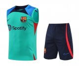 22/23 Barcelona Green Soccer Singlet + Shorts Mens