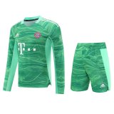21/22 Bayern Munich Goalkeeper Green Long Sleeve Mens Soccer Kit Jersey + Short