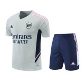 22/23 Arsenal Light Grey Soccer Jersey + Short Mens