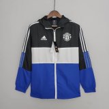 22/23 Manchester United Black&White&Blue Soccer Windrunner Jacket Mens