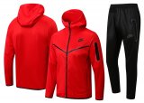 2022 NIKE Hoodie Red Soccer Training Suit Jacket + Pants Mens
